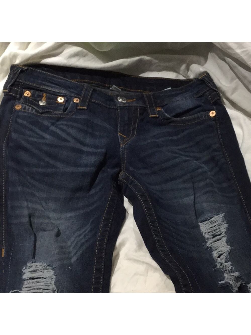 True religion 28 skinny jeans destroyed style